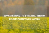 快手购买粉丝网站，快手购买粉丝，揭秘黑市平台与非法手段亿乐社区SUP货源站