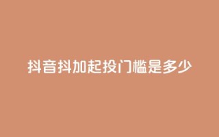 抖音抖加起投门槛是多少?