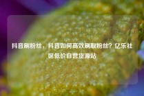 抖音刷粉丝，抖音如何高效刷取粉丝？亿乐社区低价自营货源站