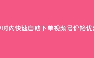 24小时内快速自助下单视频号,价格优惠!