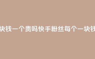 快手粉丝一块钱一个贵吗 - 快手粉丝每个一块钱贵吗?。