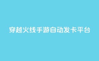 穿越火线手游自动发卡平台 - 穿越火线手游发卡平台自动发卡服务优势!