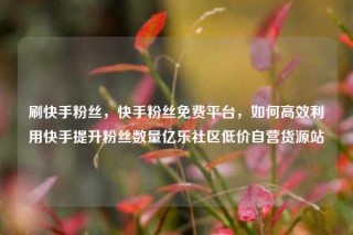 刷快手粉丝，快手粉丝免费平台，如何高效利用快手提升粉丝数量亿乐社区低价自营货源站
