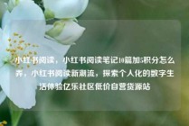 小红书阅读，小红书阅读笔记10篇加5积分怎么弄，小红书阅读新潮流，探索个人化的数字生活体验亿乐社区低价自营货源站