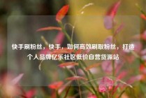 快手刷粉丝，快手，如何高效刷取粉丝，打造个人品牌亿乐社区低价自营货源站