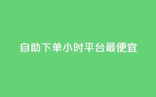 自助下单24小时平台最便宜 - 24小时自助下单平台,最低价尽在掌握~