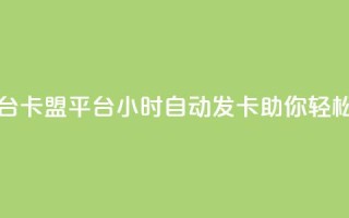 卡盟24小时自动发卡平台 - 卡盟平台24小时自动发卡,助你轻松获取所需礼品~