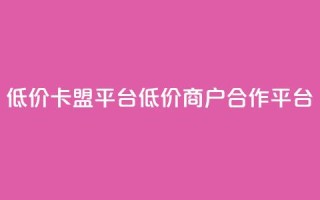 低价卡盟平台(低价商户合作平台)