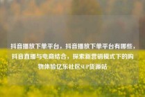 抖音播放下单平台,抖音播放下单平台有哪些,抖音直播与电商结合,探索新营销模式下的购物体验亿乐社区SUP货源站