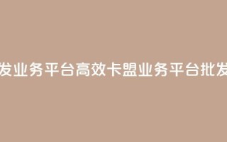 卡盟批发qq业务平台 - 高效卡盟QQ业务平台批发~