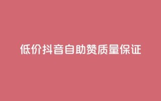 低价抖音自助赞,质量保证