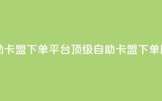自助卡盟下单平台:顶级自助卡盟下单服务