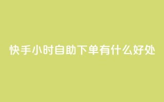 快手24小时自助下单有什么好处?