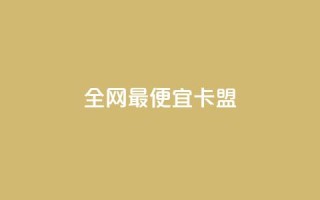 全网最便宜卡盟 - 最实惠卡盟推荐,超值选购尽在这里~