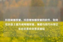 抖音刷播放量，抖音增加播放量的软件，如何在抖音上提升视频播放量，策略与技巧分享亿乐社区低价自营货源站