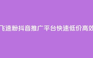 抖音业务低价业务平台飞速粉 - 抖音推广平台,快速、低价、高效的粉丝增长工具。