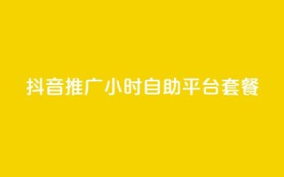 抖音推广24小时自助平台套餐 - 全天候抖音推广自助平台服务套餐!