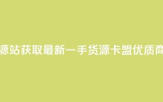 卡盟第一手货源站 - 获取最新一手货源,卡盟优质商品源站~