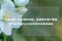 抖音涨粉,抖音涨粉攻略,快速提升用户基础的方法与技巧亿乐社区低价自营货源站