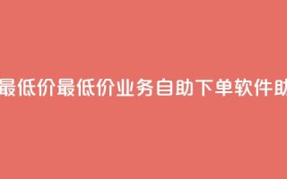 ks业务自助下单软件最低价 - 最低价KS业务自助下单软件,助您高效出单。