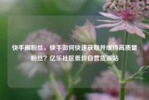 快手刷粉丝,快手如何快速获取并维持高质量粉丝?亿乐社区低价自营货源站