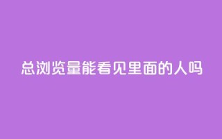 qq总浏览量能看见里面的人吗