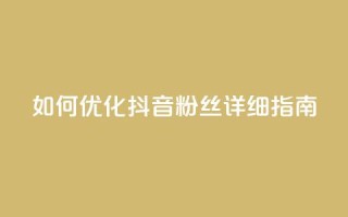 如何优化抖音粉丝?详细指南