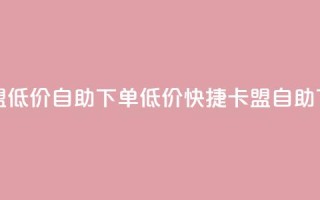 卡盟低价自助下单(低价快捷:卡盟自助下单)