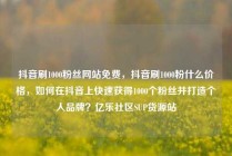 抖音刷1000粉丝网站免费，抖音刷1000粉什么价格，如何在抖音上快速获得1000个粉丝并打造个人品牌？亿乐社区SUP货源站