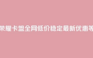王者荣耀卡盟全网低价稳定,最新优惠等着你