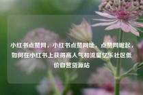 小红书点赞网，小红书点赞网址，点赞网崛起，如何在小红书上获得高人气和流量亿乐社区低价自营货源站