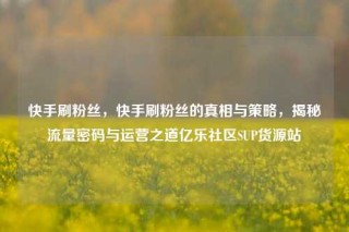 快手刷粉丝，快手刷粉丝的真相与策略，揭秘流量密码与运营之道亿乐社区SUP货源站