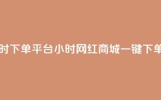 网红商城24小时下单平台 - 24小时网红商城,一键下单平台。