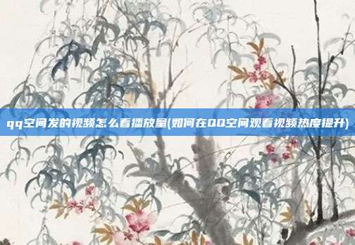 qq空间发的视频怎么看播放量(如何在QQ空间观看视频热度提升)  第1张