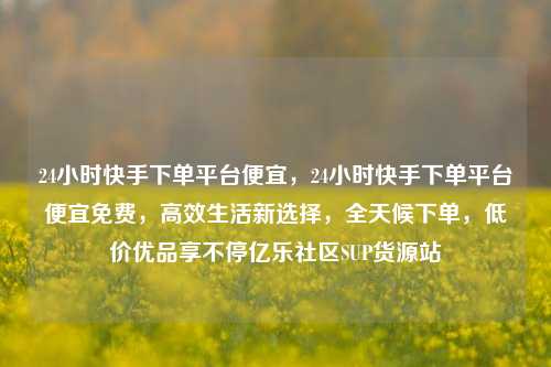 24小时快手下单平台便宜	，24小时快手下单平台便宜免费，高效生活新选择，全天候下单	，低价优品享不停亿乐社区SUP货源站  第1张