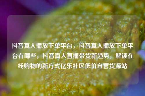 抖音真人播放下单平台，抖音真人播放下单平台有哪些，抖音真人直播带货新趋势	，解锁在线购物的新方式亿乐社区低价自营货源站  第1张
