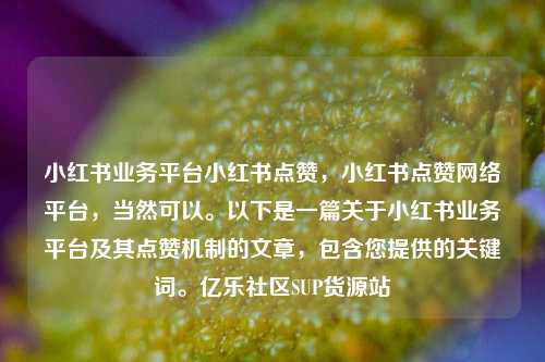 小红书业务平台小红书点赞，小红书点赞网络平台	，当然可以。以下是一篇关于小红书业务平台及其点赞机制的文章，包含您提供的关键词	。亿乐社区SUP货源站  第1张