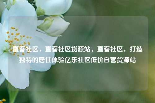 直客社区	，直客社区货源站，直客社区，打造独特的居住体验亿乐社区低价自营货源站  第1张