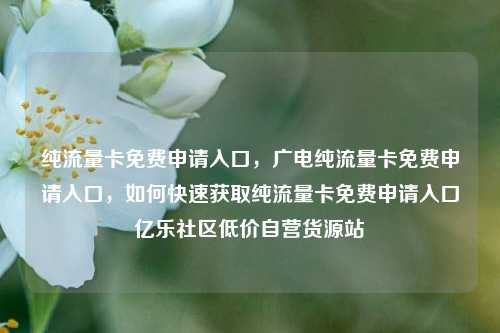 纯流量卡免费申请入口，广电纯流量卡免费申请入口	，如何快速获取纯流量卡免费申请入口亿乐社区低价自营货源站  第1张
