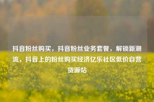 抖音粉丝购买，抖音粉丝业务套餐，解锁新潮流	，抖音上的粉丝购买经济亿乐社区低价自营货源站  第1张