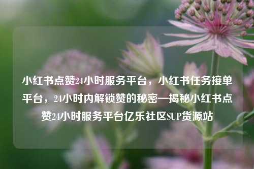 小红书点赞24小时服务平台，小红书任务接单平台，24小时内解锁赞的秘密—揭秘小红书点赞24小时服务平台亿乐社区SUP货源站  第1张