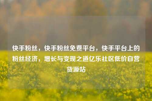 快手粉丝	，快手粉丝免费平台，快手平台上的粉丝经济，增长与变现之道亿乐社区低价自营货源站  第1张